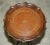 4 Legged Mahogany & Brown Leather Pie Crust Edge Side Table For Sale - Image 3 of 11
