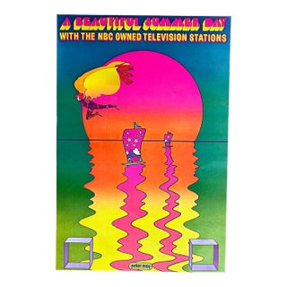 Peter Max Pop Art Poster 23 NBC 1970 For Sale