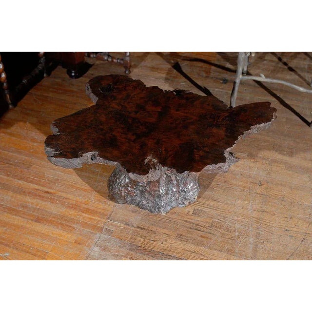 An American cypress wood coffee table from the early to mid-20th century. This vintage cypress coffee table of small size...