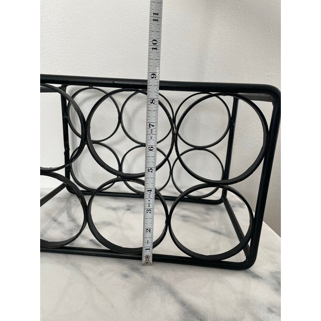 Metal Mid-Century Arthur Umanoff Style Wrought Iron Wine Rack For Sale - Image 7 of 8