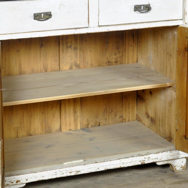 1910s Antique White Buffet in Pine, 1910 For Sale - Image 5 of 17