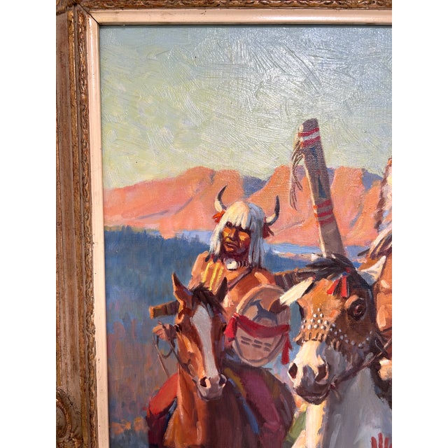 1960s Nicholas Firfires, American "The War Chief" Original Oil Painting For Sale - Image 14 of 18