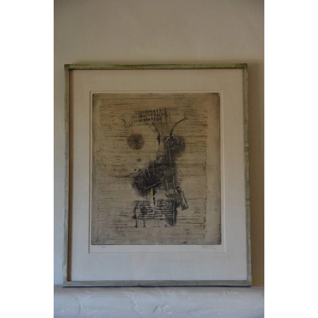 Off-white 1960s Framed Lithograph by Tony Friedlaender For Sale - Image 8 of 8