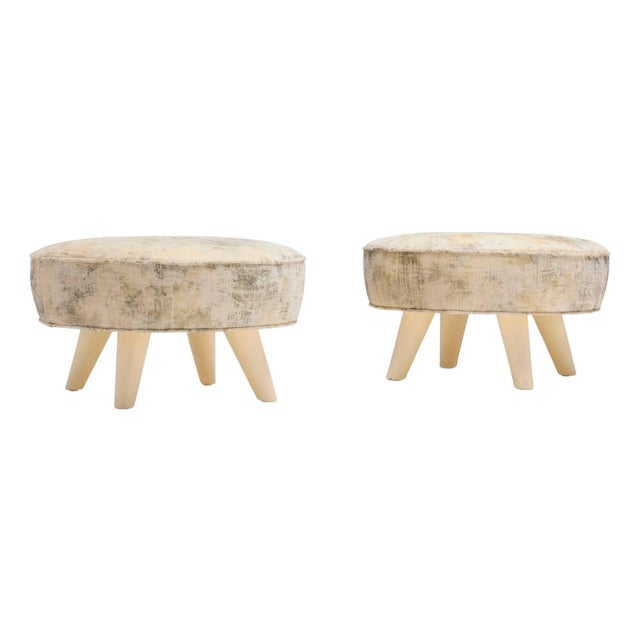 William Billy Haines Attributed Pair of Swivel Stools, C. 1955 For Sale