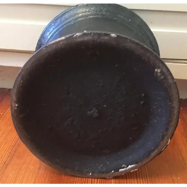 Large & heavy 19th c. American cast iron mortar and pestle. Would make a nice planter. The mortar measures 9 3/4" diameter...