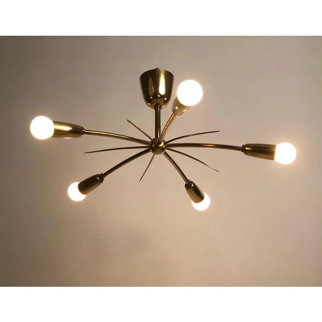 Metal Sonne Ceiling Lamp in Brass from J. T. Kalmar, Austria, 1950s For Sale - Image 7 of 11