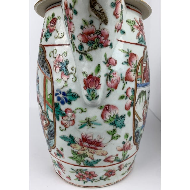 Early 19th Century Chinese Export Famille Rose Porcelain Cider Jug For Sale - Image 4 of 10