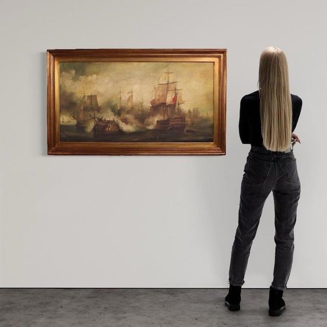 French painting dated 1954. Oil on canvas artwork depicting a copy of the famous painting by Auguste Mayer (1805-1890),...