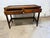 Brown Vintage Chinioiserie Style Glass Rattan Top 2 Tier Console Table Desk For Sale - Image 8 of 14