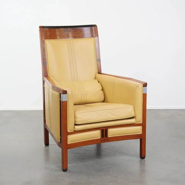 Art Deco Decoforma Series High Back Armchair in Yellow Leather from Schuitema For Sale - Image 16 of 16