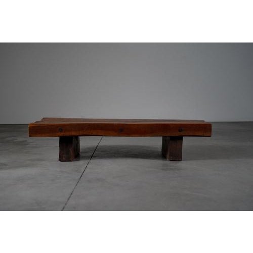 Rustic Rectangular Oak Coffee Table, Netherlands, 1960s For Sale - Image 6 of 8