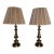 Vintage Stiffel Hollywood Regency Solid Brass Table Lamps w/ Shade – a Pair For Sale