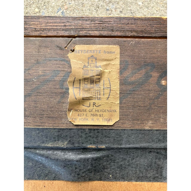 1960’s Original Sailing New England Seaport Watercolor Painting Original Heydenryk Frame For Sale - Image 4 of 5