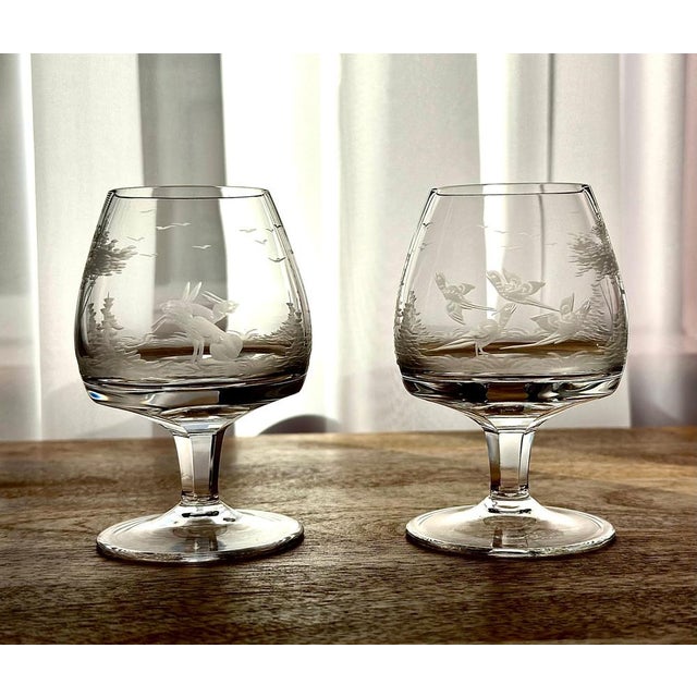 Vintage Hand Blown Cognac Glasses, Set of 7 For Sale - Image 10 of 12