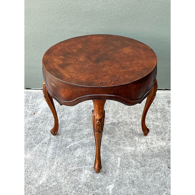 Brown Vintage Hand Carved Swag Side Table For Sale - Image 8 of 12