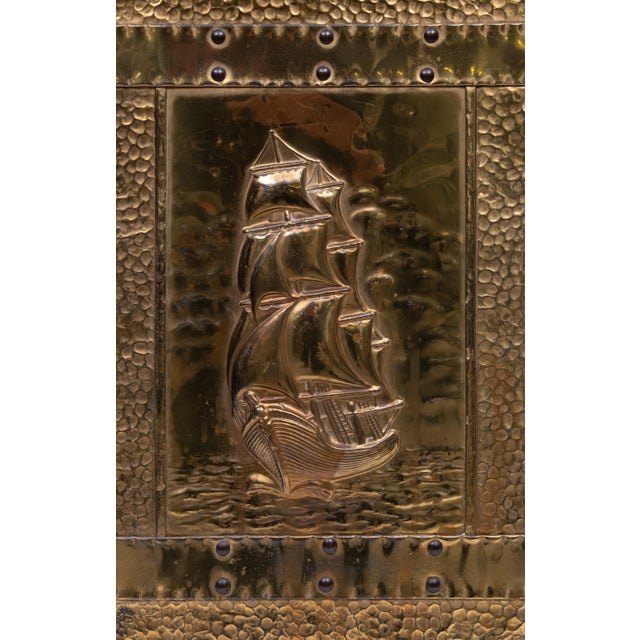 Hollywood Regency Brass Embossed Umbrella Stand, 1930s For Sale - Image 3 of 11