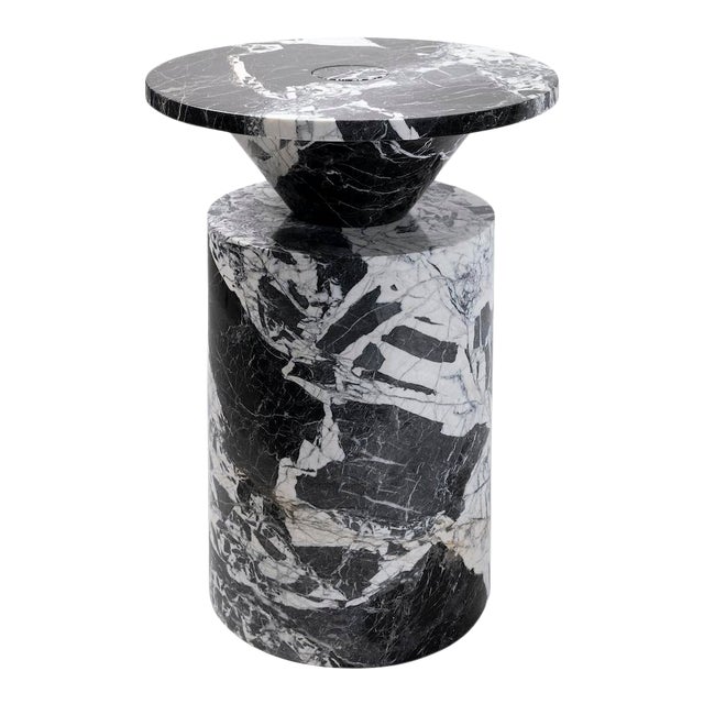 Modern Coffee Table in Natural Italian Marble by Karen Chekerdjian For Sale