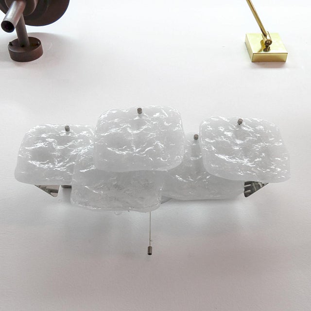 1950s Kalmar Ice Glass Panel Wall Lights, 1950s For Sale - Image 5 of 10