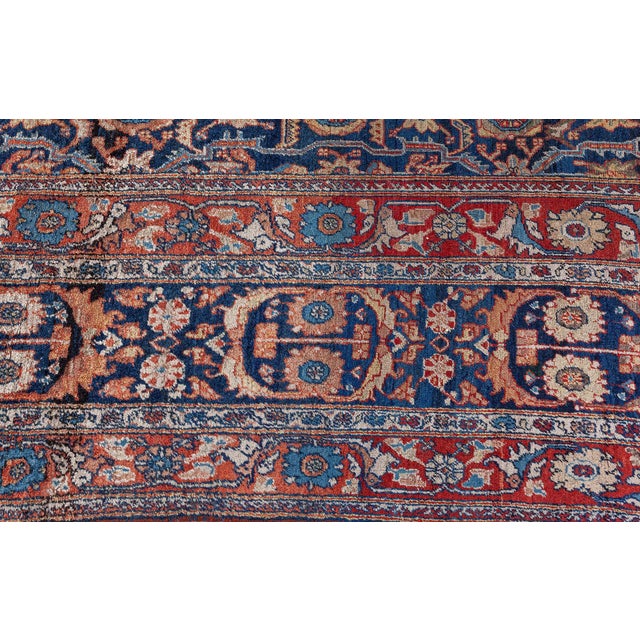 Green Fine Antique Persian Feraghan Botanic Hand Knotted Wool Rug For Sale - Image 8 of 9