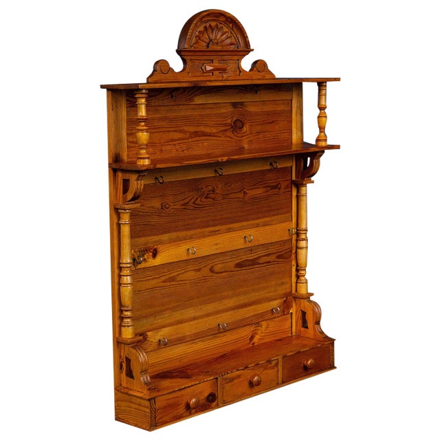 Vintage Brown Wall Shelf For Sale