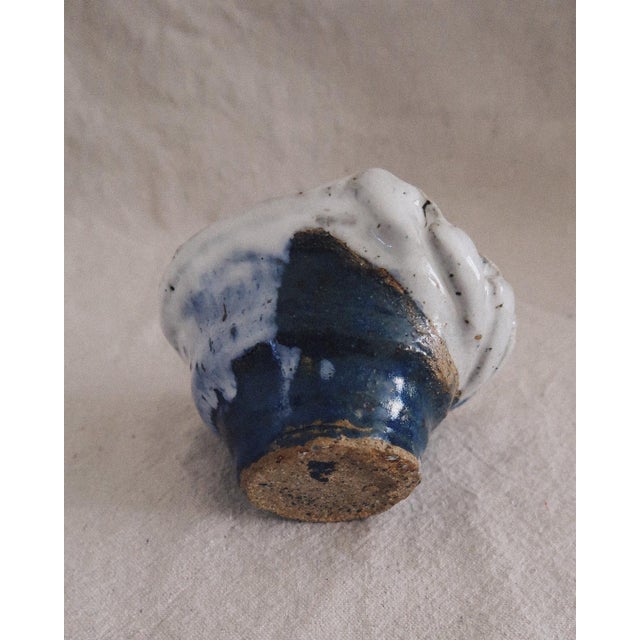 Blue Ceramic Pinch Bowl For Sale - Image 8 of 8
