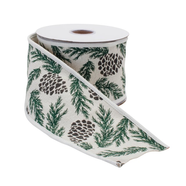 Add a festive, rustic charm to your holiday projects with our Pine and Pinecone Cotton Wired Ribbon! Measuring 4 inches...
