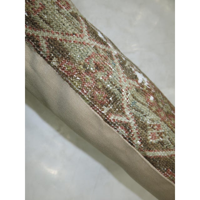Late 20th Century Shabby Antique Persian Bolster Rug Pillow For Sale - Image 5 of 5