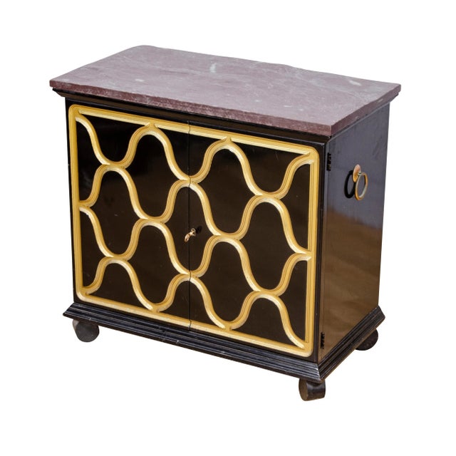 Dorothy Draper Black Lacquer and Gilded Espana Cabinet For Sale - Image 10 of 13