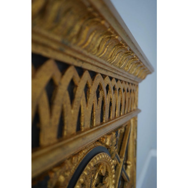 Stunning Regency Style Black & Gold Decorator Mirror For Sale In Philadelphia - Image 6 of 12