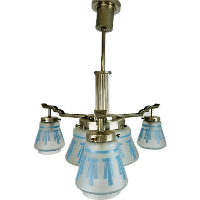 Glass Vintage Art Deco Hanging Lamp For Sale - Image 7 of 7