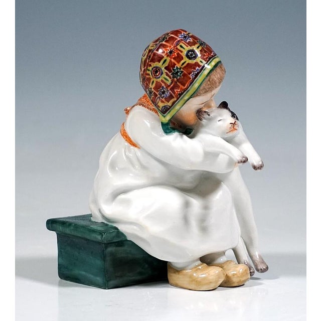 Art Nouveau Child Figurine from Meissen, 1930s For Sale - Image 4 of 7