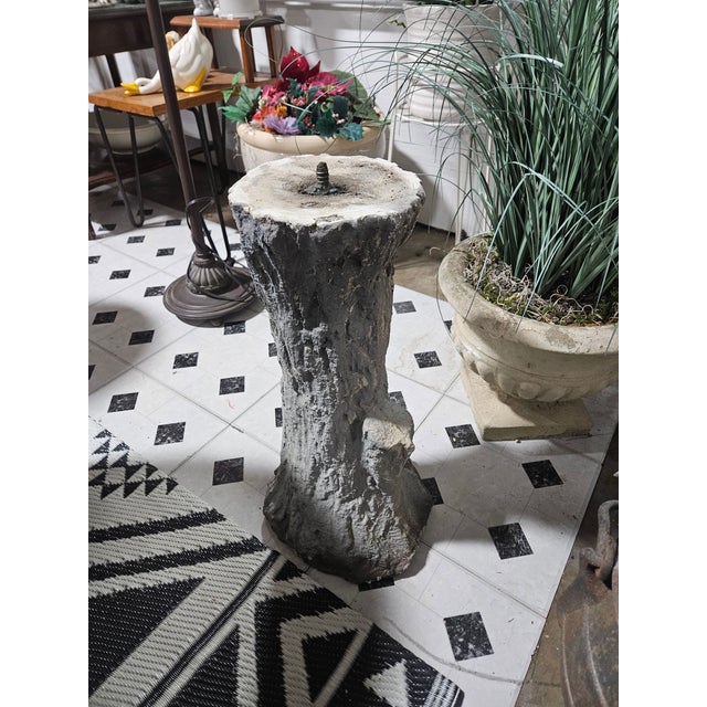 1980s 1980s Faux Bois Tree Trunk Bird Bath For Sale - Image 5 of 12