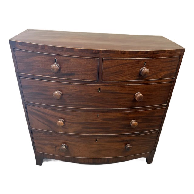 Antique Two Over Three Drawers - Bowfront Chest of Drawers From England For Sale