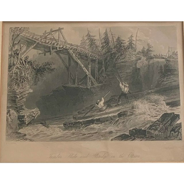 Antique 19th Steel Engravings W. H. Bartlett, by Artists J Sands, F W Topham, R Brandard Canadian Historical Views Framed U/Glass, Set of 3 For Sale In Miami - Image 6 of 13