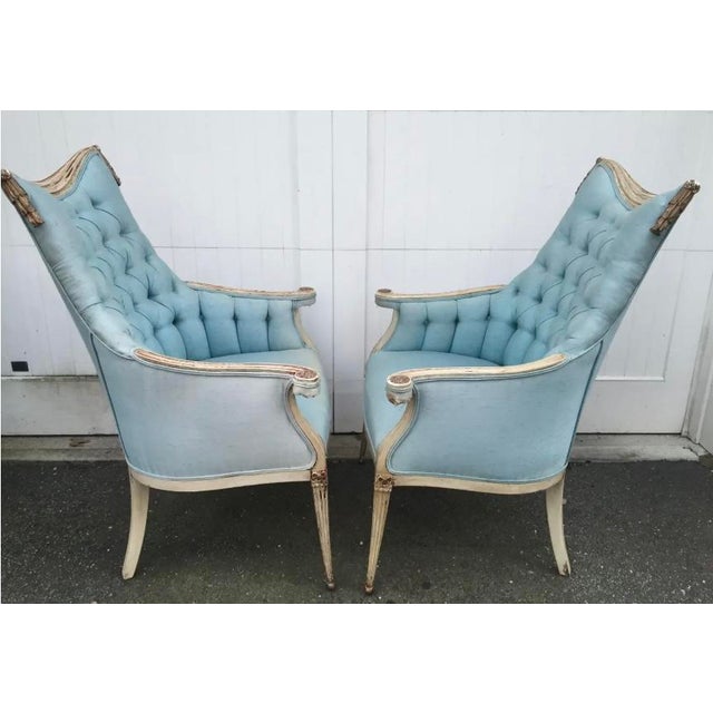 1940s Hollywood Regency Attributed Grosfeld House Armchairs - A Pair For Sale - Image 11 of 11