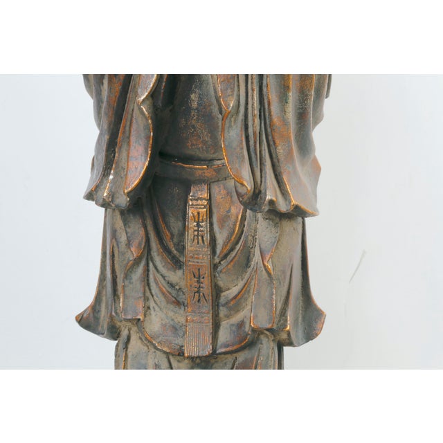 Hollywood Regency Vintage James Mont Style Confucius Figural Table Lamp | Hollywood Regency Asian Sculpture 40” For Sale - Image 3 of 11