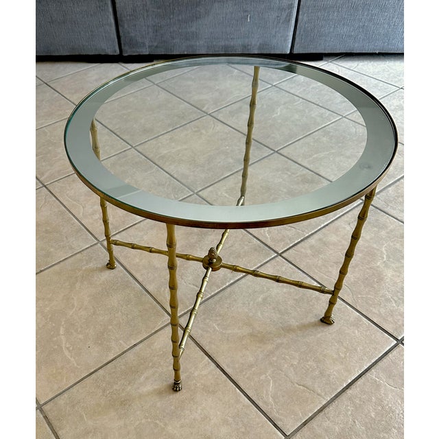 Bagues French Bronze Faux Bamboo Round Side Table For Sale - Image 12 of 12