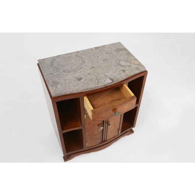 Black Art Deco Cabinet in Wood with Marble Top, France, 1930s For Sale - Image 8 of 15