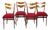 Dining Chairs in Oak and Walnut, Czechoslovakia, 1960s, Set of 4 For Sale