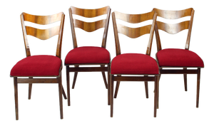 Dining Chairs in Oak and Walnut, Czechoslovakia, 1960s, Set of 4