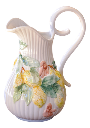 Large Vintage Lemon-Colored Earthenware Jug by Whats, 1970s
