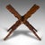 This is an antique club lounge magazine stand. A Burmese, carved teak folding book rest, dating to the late Victorian...