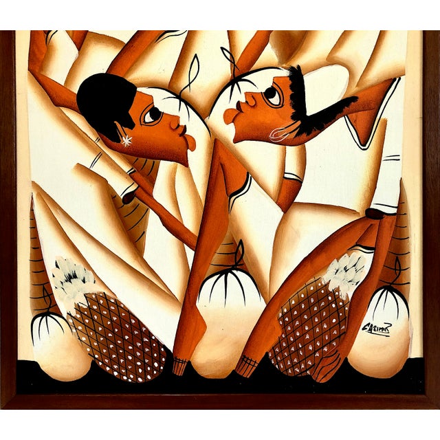 Haitian Naïve Art Movement Signed Painting, by Laurent Casimir For Sale - Image 4 of 10