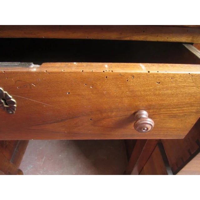 Wood High Walnut Work Desk For Sale - Image 7 of 10