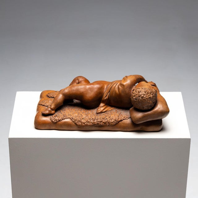 Reclining Infant in Terracotta by F. Sans For Sale - Image 10 of 16