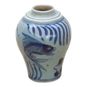 Antique Chinese Fish Motif Jar