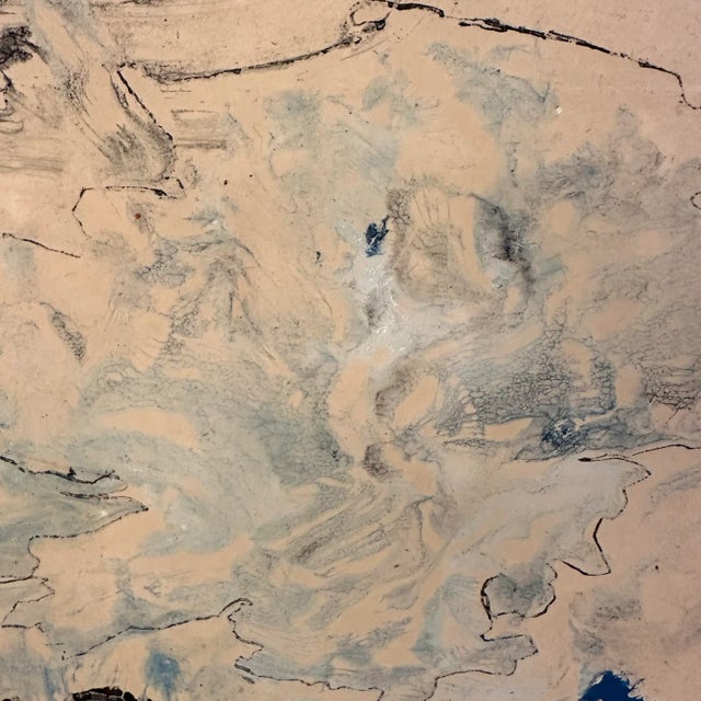 Printmaking Materials Framed Abstract Blue Landscape Lithograph Signed For Sale - Image 7 of 12