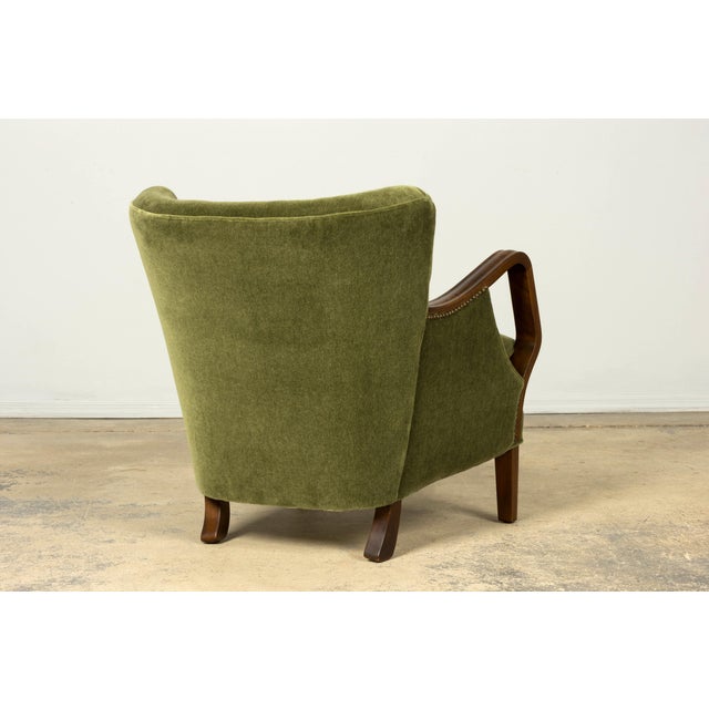 Danish Art Deco Lounge Chairs by Alfred Christensen, Walnut & Mohair, 1940s For Sale - Image 12 of 18