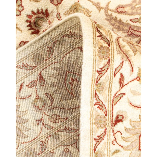 Eclectic, One-of-a-Kind Hand-Knotted Area Rug in Ivory, 4' 2" x 6' 3" For Sale In New York - Image 6 of 8
