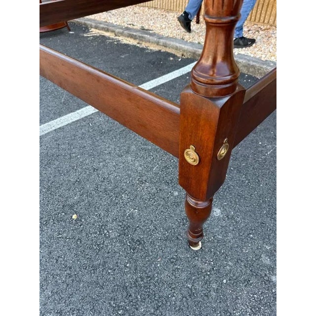 Georgian Style Carved Queen Size Poster Bed by White furniture, possibly by mahogany Solid wood frame, Carved mahogany,...